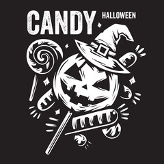 Vintage halloween candy illustration