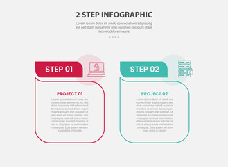 2 points template infographic outline style with 2 point stage or step comparison template with table box with fluid line like comment discussion shape for slide presentation