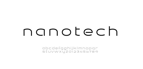 Tech digital font cyber alphabet made future style