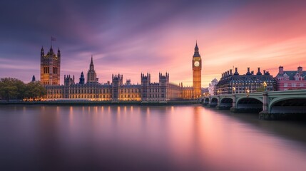 Obraz premium High Angle Shot of London's Big Ben and Surroundings