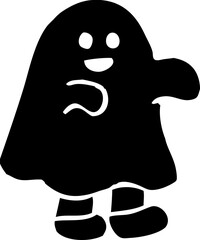 おばけの版画風ベクターイラスト