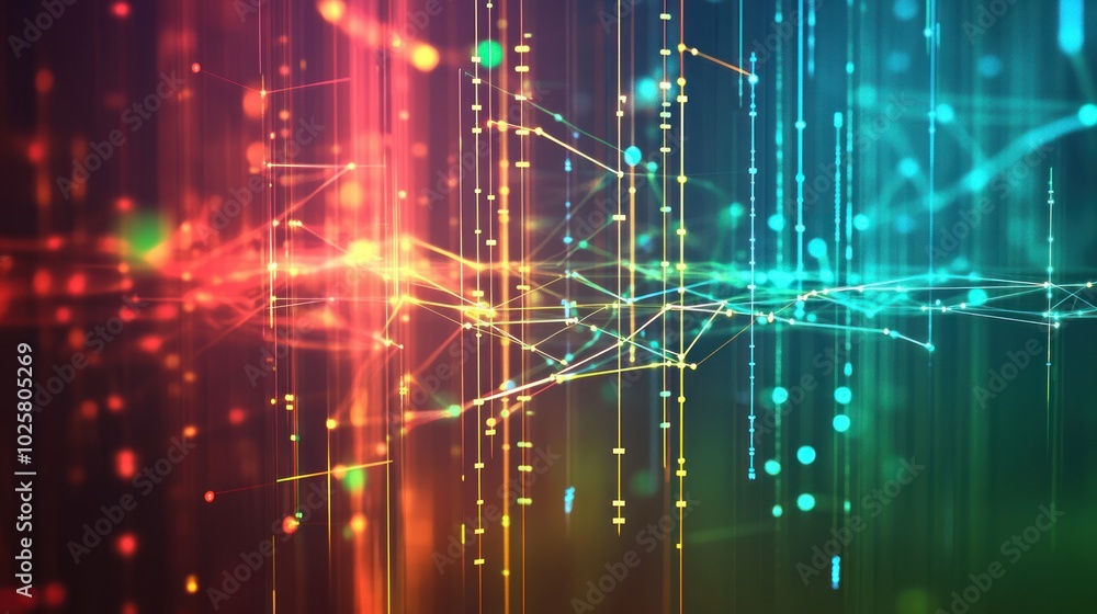 Poster a futuristic data technology background featuring digital lines and grids representing data streams,