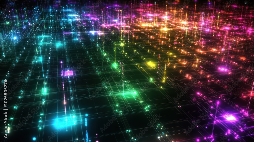 Poster a futuristic data technology background featuring digital lines and grids representing data streams,