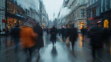 Blurred City Street Scene