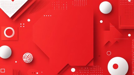 Obraz premium Abstract red background with geometric shapes and patterns, suitable for graphic design projects.