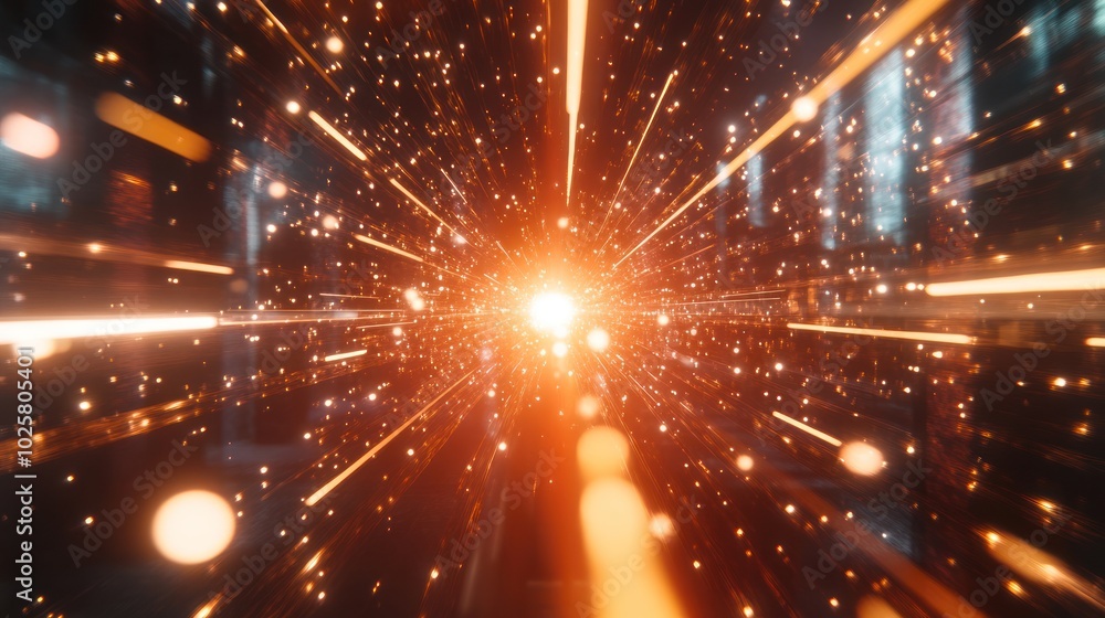 Poster a futuristic light flare for augmented reality (ar) experiences, with sharp, high-definition rays an