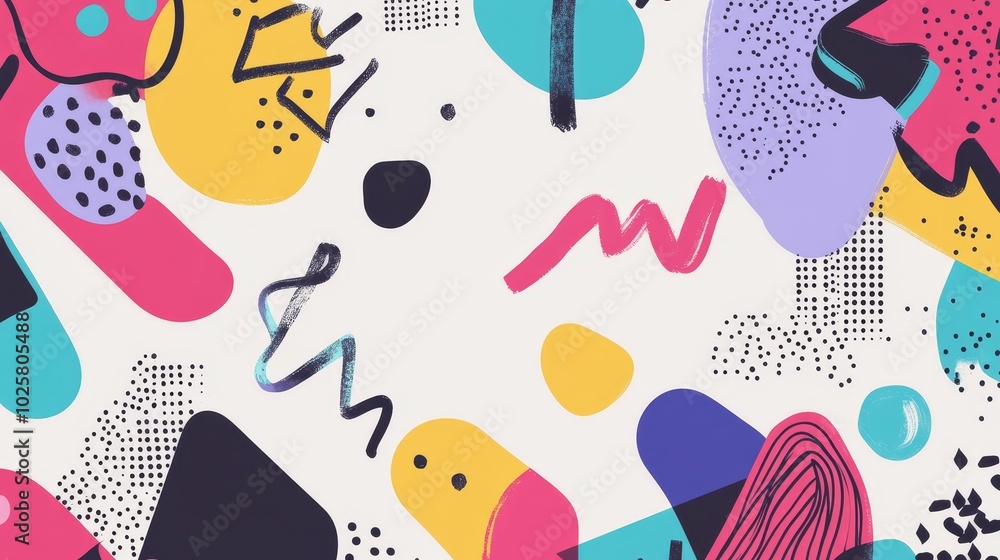 Aufkleber a vibrant abstract design featuring colorful shapes and patterns for creative projects.