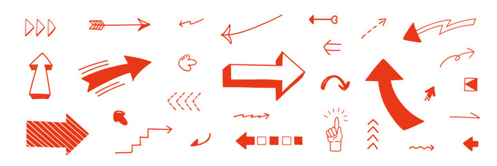 手書きのかわいい矢印のセット