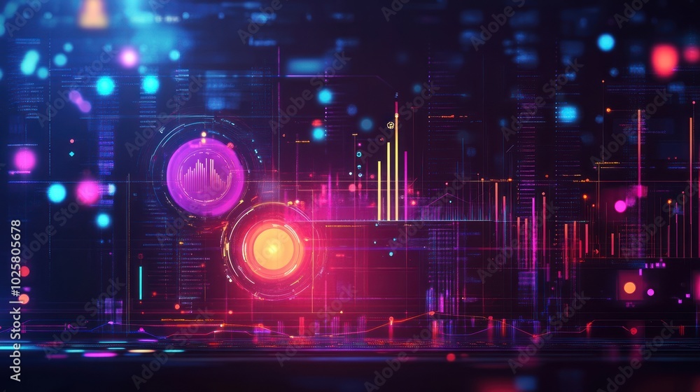 Poster a futuristic technology background with sleek, minimalist design, featuring holographic data and ai-