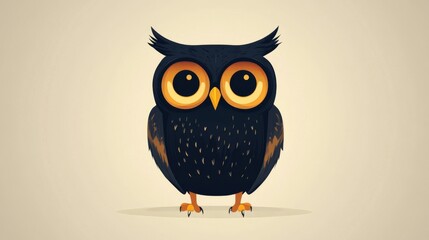 Fototapeta premium Cute Cartoon Owl Illustration