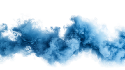 A cloud of blue smoke on a transparent background