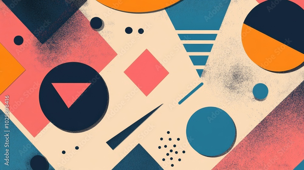 Aufkleber abstract geometric design featuring colorful shapes and patterns.