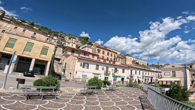View of the landscape around Alvito, a village in Lazio in Italy.