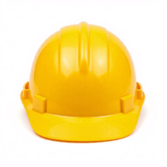 Fototapeta premium yellow hard hat construction safety helmet on white background