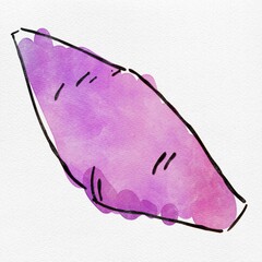 水彩 秋を彩る、さつまいものおしゃれな手描きイラスト