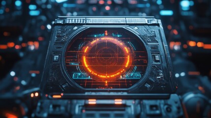 Obraz premium Futuristic Sci-Fi Interface Display