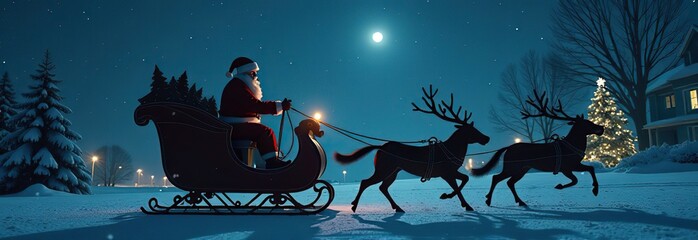 santa's sleigh silhouette