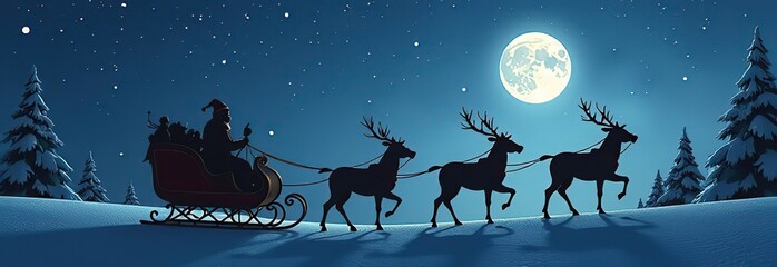santa's sleigh silhouette