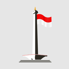 Tugu Monas Monumen Nasional Indoneisa Vector Image And Illustration