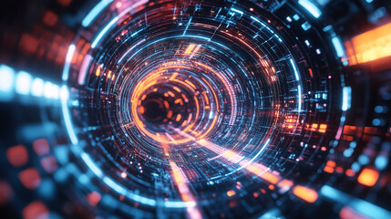 Obraz premium abstract tunnel showing the future of digital technology
