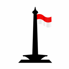 Tugu Monas Monumen Nasional Indoneisa Vector Image And Illustration