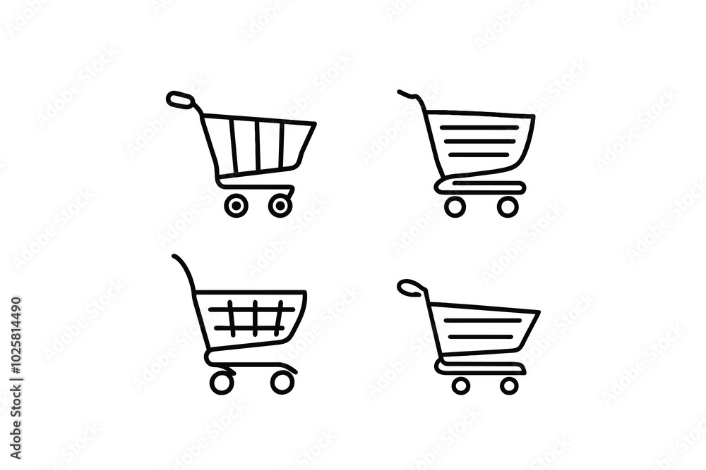 Wall mural shopping cart icon