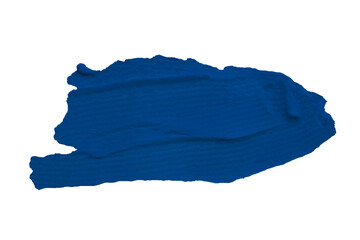 Isolated blue clay stain on transparent background.