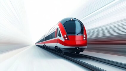 Obraz premium High-Speed Train Illustration With Motion Blur