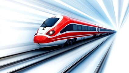 Fototapeta premium High-Speed Train Illustration With Motion Blur