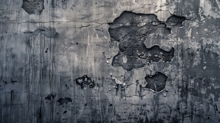 Obraz premium Weathered Concrete Wall with Cracks and Flaking Paint