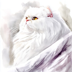 Fototapeta premium watercolour kitten on a white background