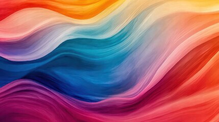 Abstract background with colorful wavy lines in blue, orange, yellow, red, and purple.