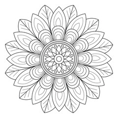 black and white mandalas - mandala coloring pages - easy mandala adult coloring page - simple mandala coloring pages - coloring book mandala page for kdp book interior - mandala on white background	