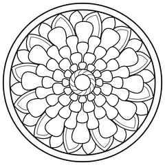 black and white mandalas - mandala coloring pages - easy mandala adult coloring page - simple mandala coloring pages - coloring book mandala page for kdp book interior - mandala on white background