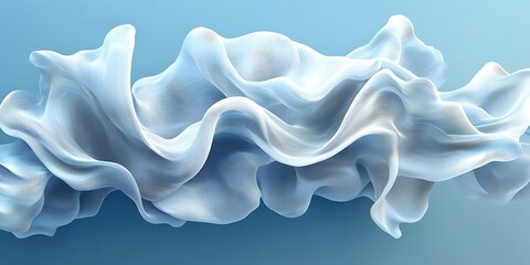Abstract flowing form in soft white tones.