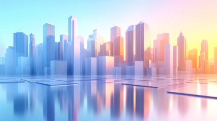 Futuristic Cityscape Reflection