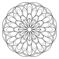 black and white mandalas - mandala coloring pages - easy mandala adult coloring page - simple mandala coloring pages - coloring book mandala page for kdp book interior - mandala on white background