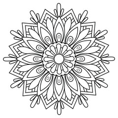 black and white mandalas - mandala coloring pages - easy mandala adult coloring page - simple mandala coloring pages - coloring book mandala page for kdp book interior - mandala on white background