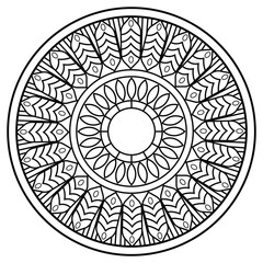 black and white mandalas - mandala coloring pages - easy mandala adult coloring page - simple mandala coloring pages - coloring book mandala page for kdp book interior - mandala on white background
