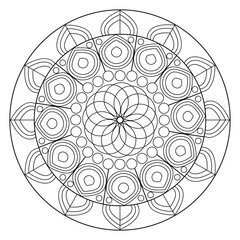 black and white mandalas - mandala coloring pages - easy mandala adult coloring page - simple mandala coloring pages - coloring book mandala page for kdp book interior - mandala on white background
