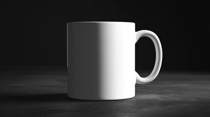Obraz premium Blank coffee mug mock-up, minimalistic design, ideal for branding and promotional use, showcasing a smooth surface and clean lines, perfect for creative projects and presentations