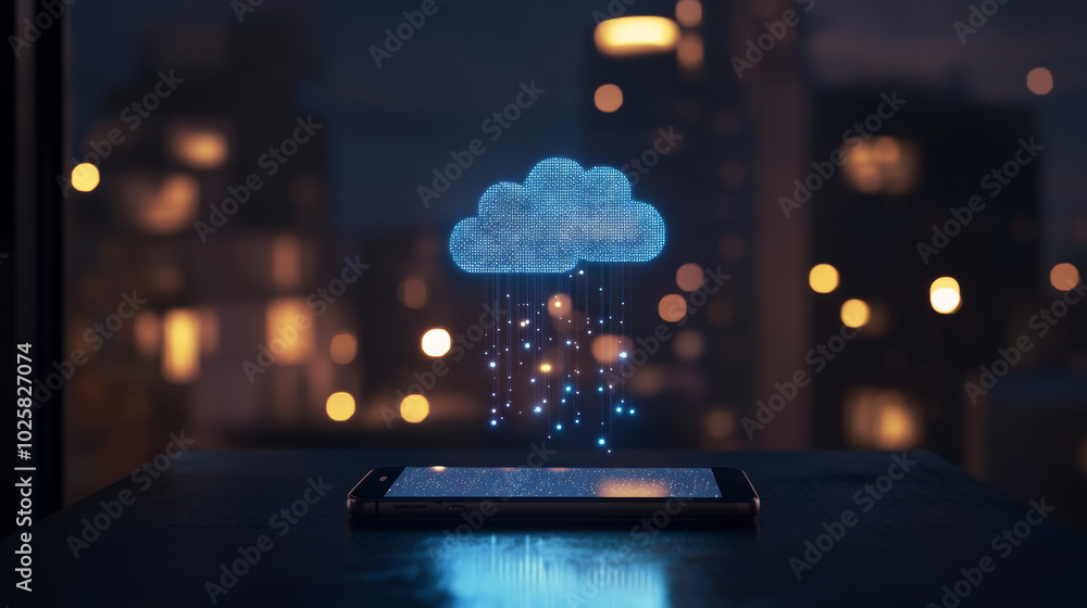 Poster the phone on the table lights up. it's connecting to the cloud, sending information to be saved onli