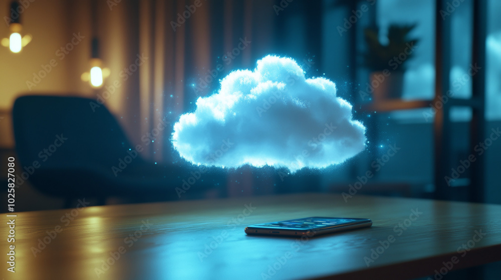 Poster the phone on the table lights up. it's connecting to the cloud, sending information to be saved onli