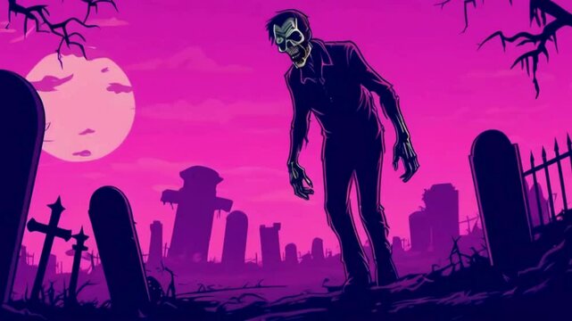 halloween background with zombie