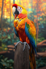 Obraz premium blue and yellow parrot