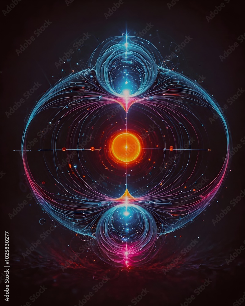 Poster abstract background. luminous swirling. elegant glowing circle. sparking particle. space tunnel. glo