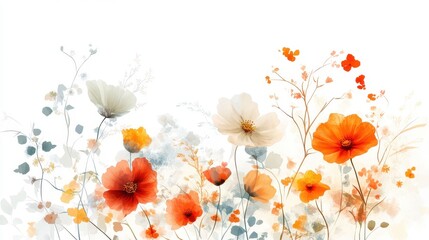 Vintage Floral Illustration with Delicate Colors