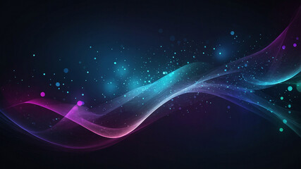 Fototapeta premium Mesmerizing abstract waves with glowing particles create a magical and enchanting visual experience.