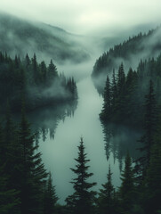fog in the mountains