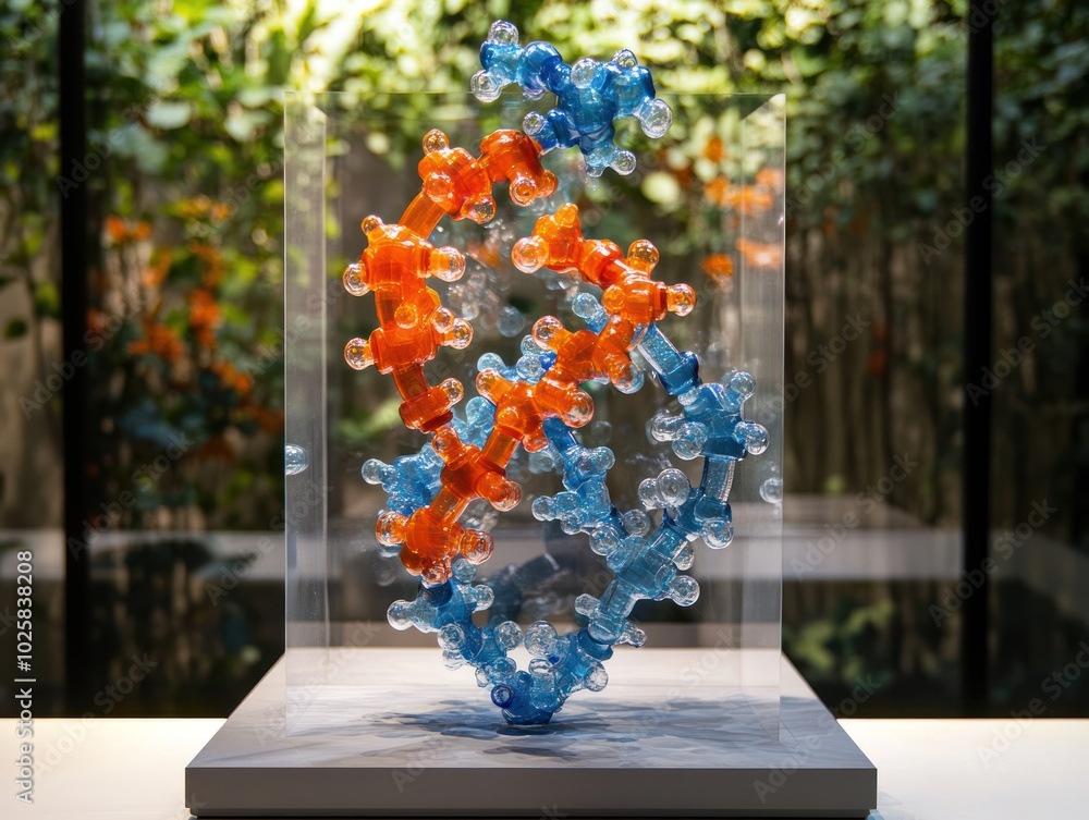 Poster a protein structure model used in enzyme engineering, displaying modified enzyme active sites for im